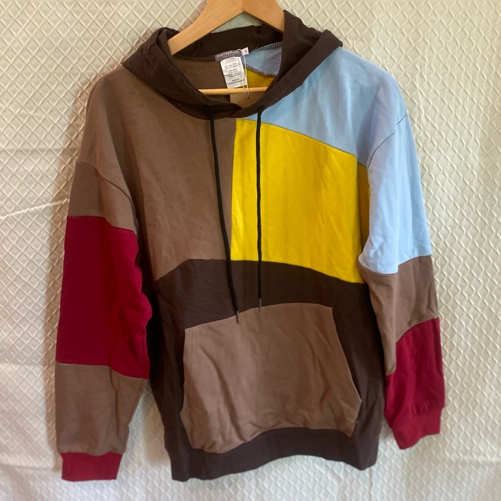 NOT FOR SALE Earthbound Trading mens geometric colorblock hoodie sweatshirt. S